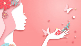 粉色女神节妇女节背景元素GIF动态图女神节背景